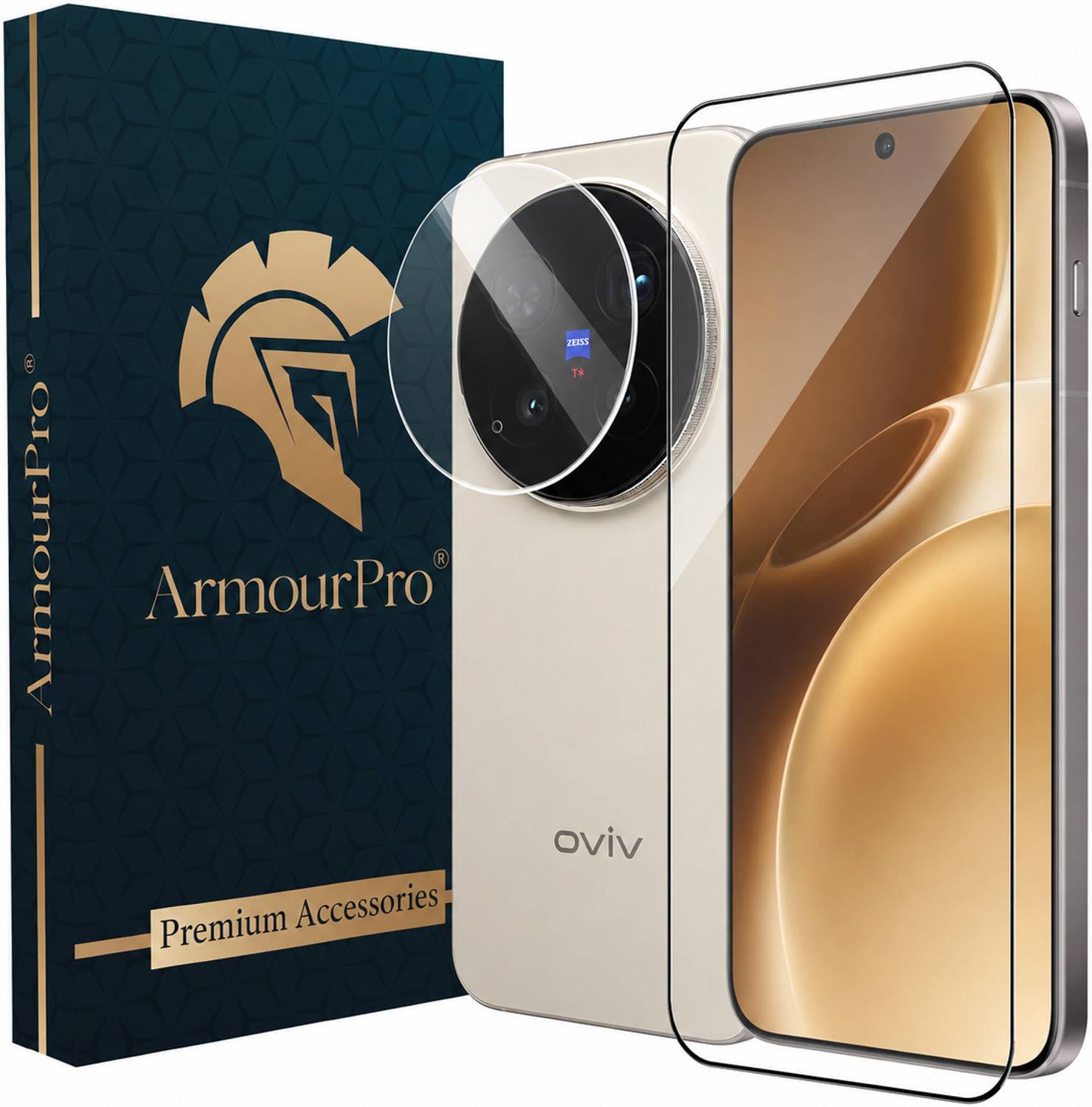 ArmourPro Edge To Edge Tempered Glass for Vivo X300 Pro 5G, Vivo X300 Pro, OG Tempered Glass and White Camera Lens