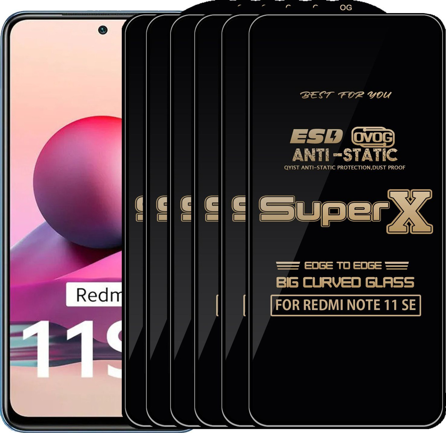 Image of krezee Edge To Edge Tempered Glass for REDMI NOTE 11 SE