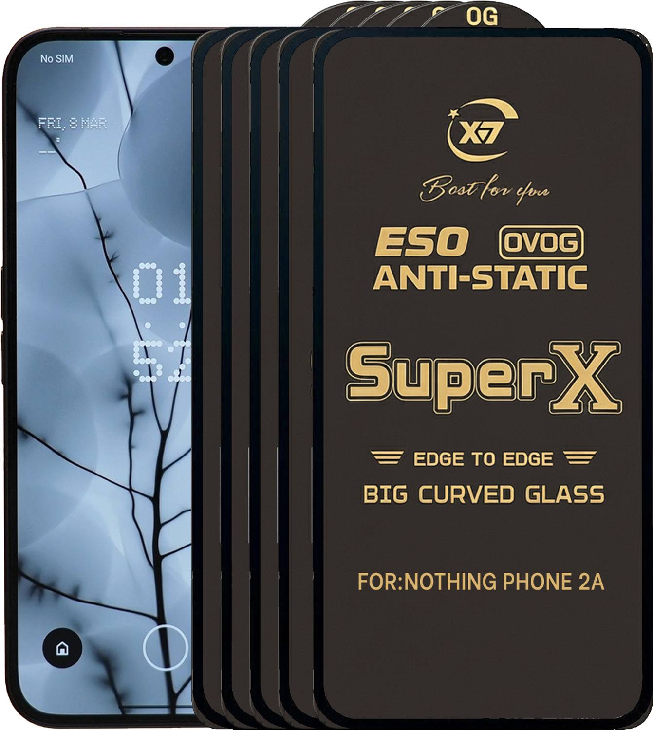 ANILUQ Edge To Edge Tempered Glass for Nothing Phone (2a) 5G (Pac