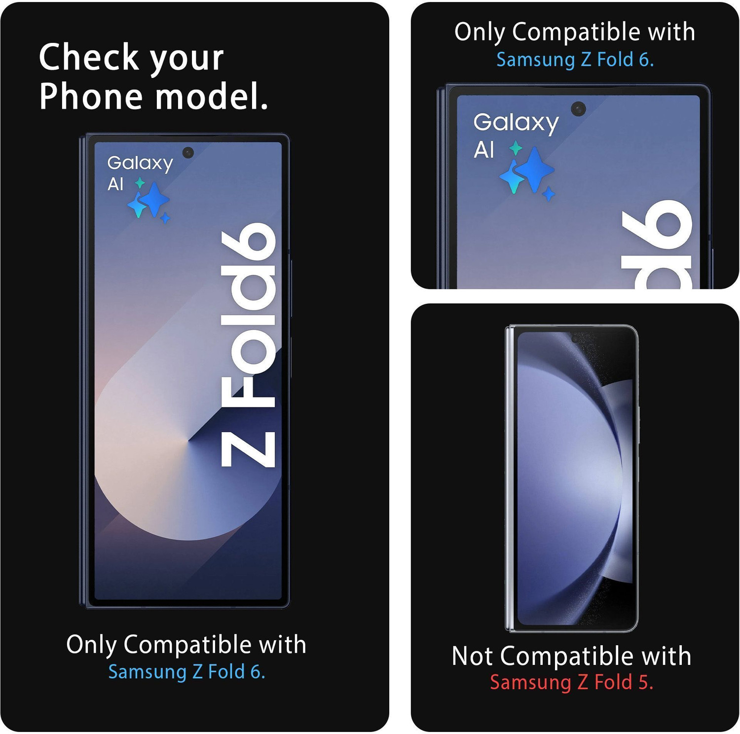 Image of ArmourPro Edge To Edge Tempered Glass for Samsung ZFold 6 5G, Samsung Galaxy ZFold 6 5G, Samsung Z Fold6, Borderless Clear Glass