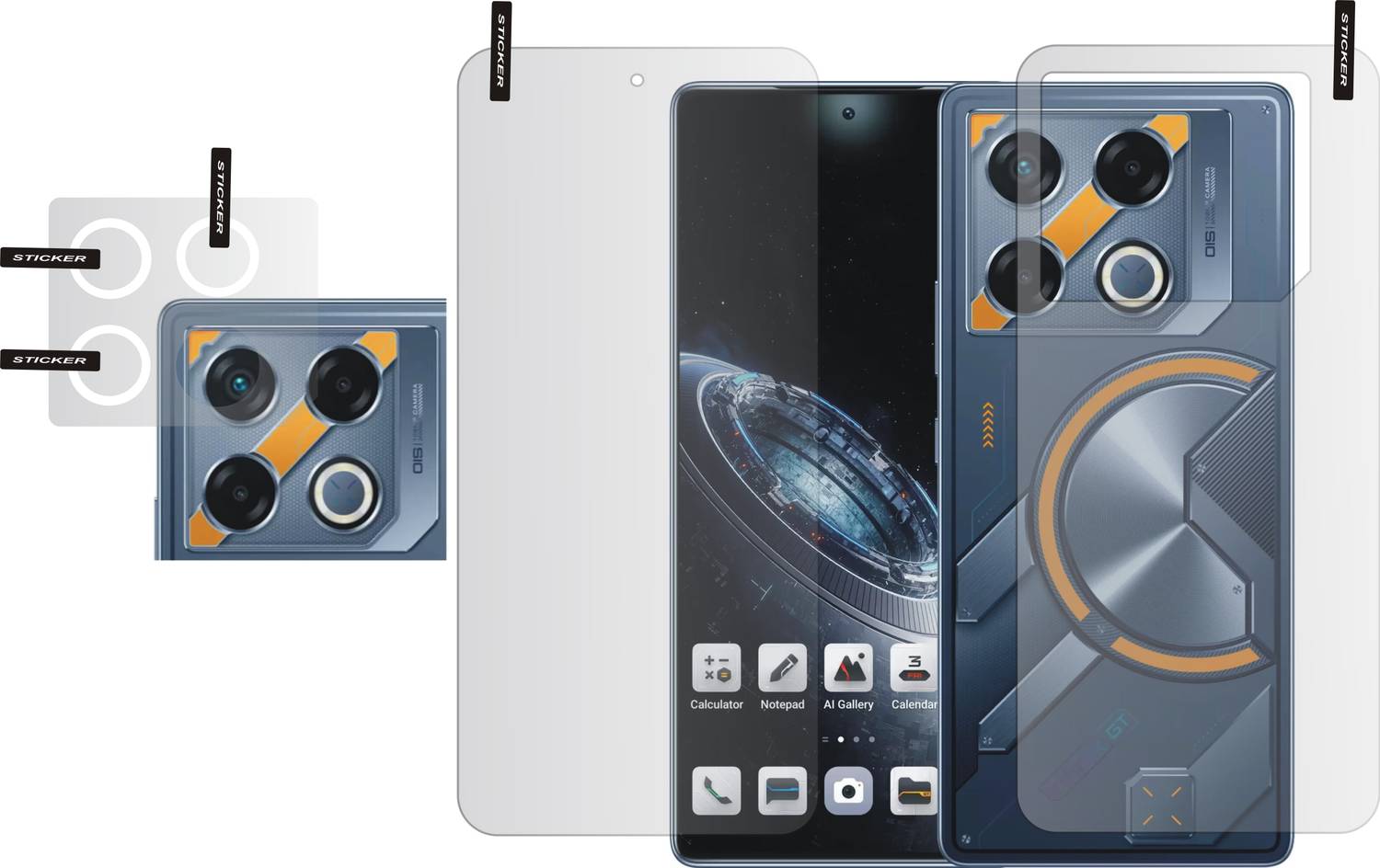 SHIVAAY Front and Back Screen Guard for INFINIX GT 20 PRO 5G, GT
