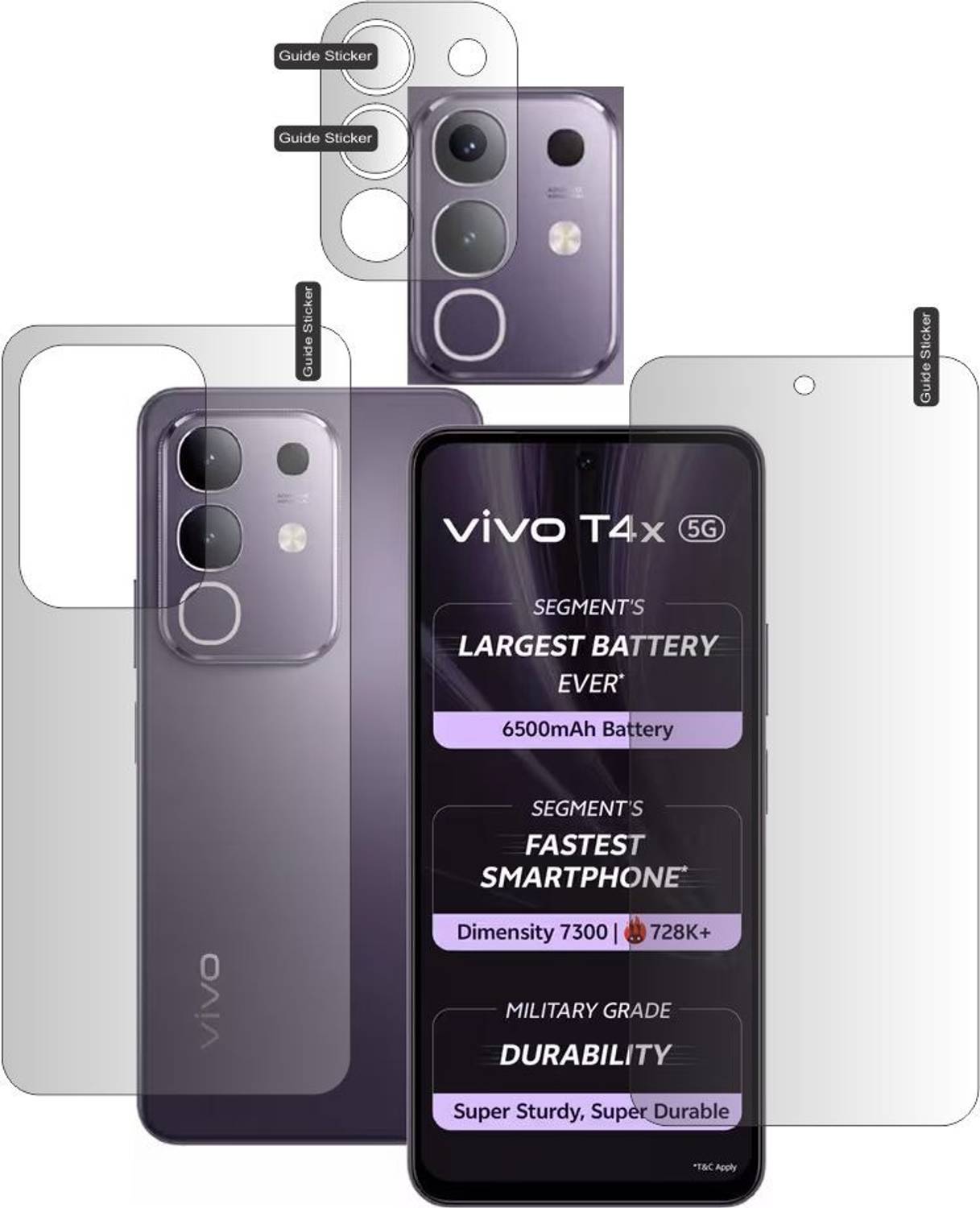 SHIVAAY Front and Back Screen Guard for vivo T4x 5G