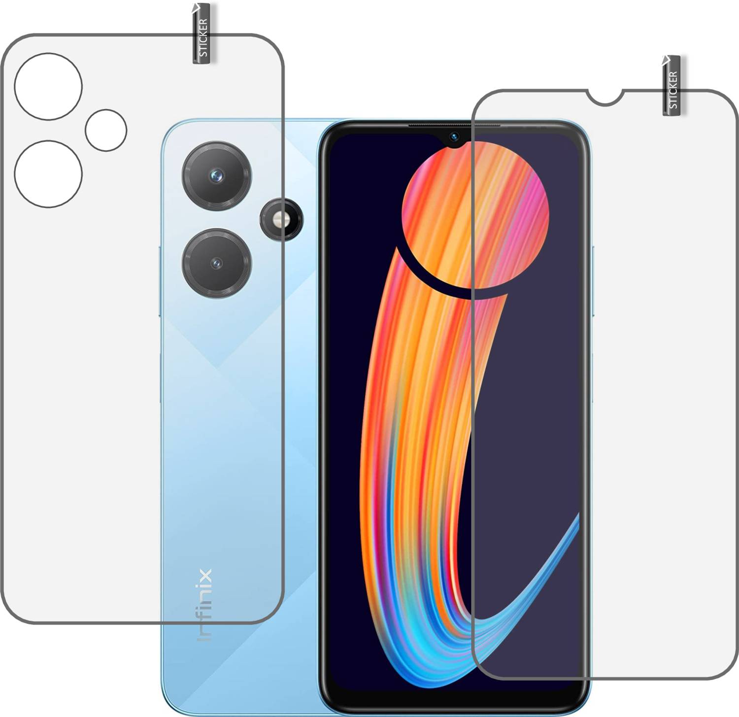 BOMGUARD Front and Back Screen Guard for INFINIX HOT 30i