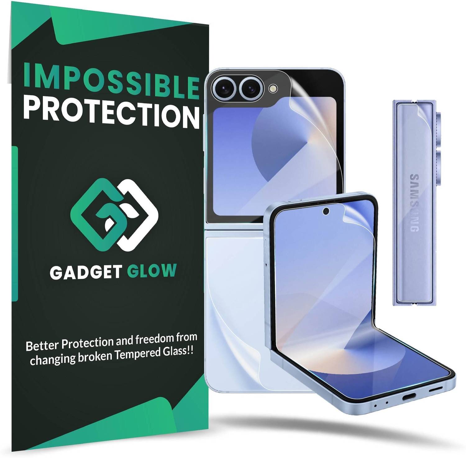 Gadget Glow Front and Back Screen Guard for Samsung ZFlip 6 5G, S