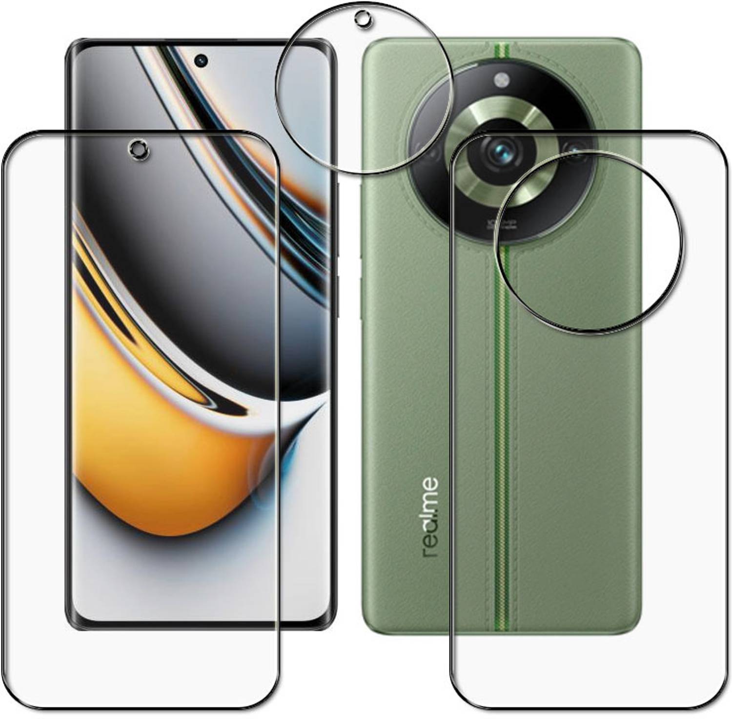 tombik Front and Back Screen Guard for OI31-Realme 11 Pro-FB-LENS
