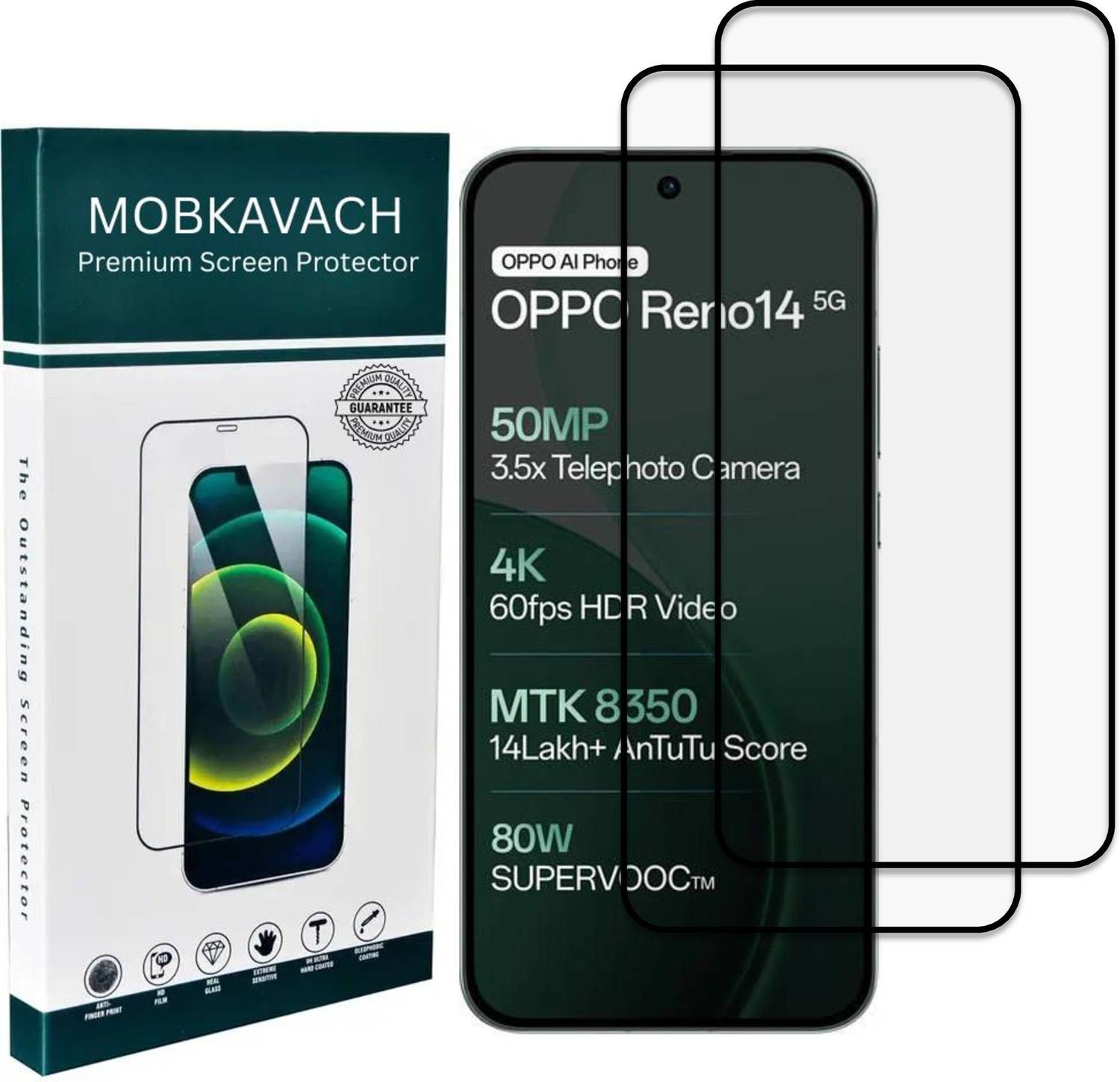 SALASAR GLASS Front and Back Tempered Glass for OPPO Reno 14 5G