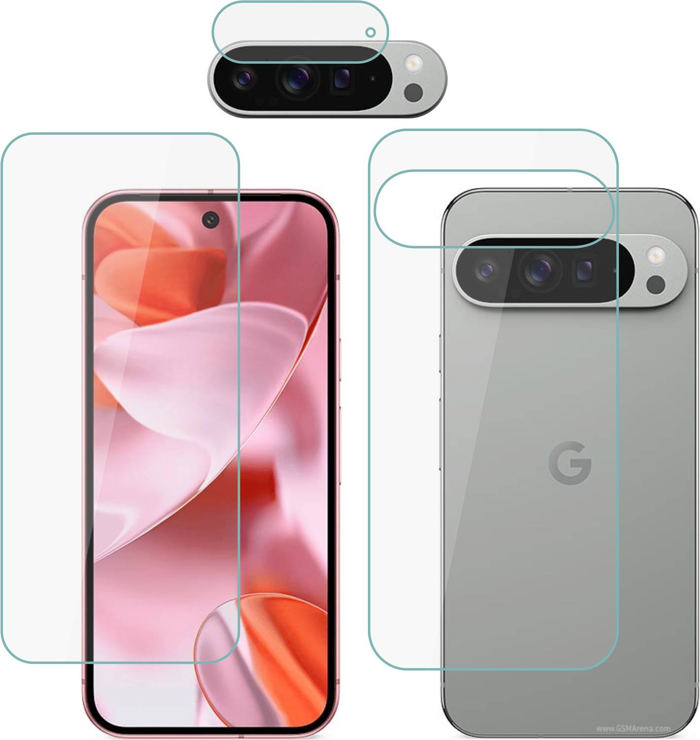 Vatsin Front and Back Tempered Glass for Google Pixel 10 Pro, Google Pixel 10 Pro [With Rear Camera Lens Guard]