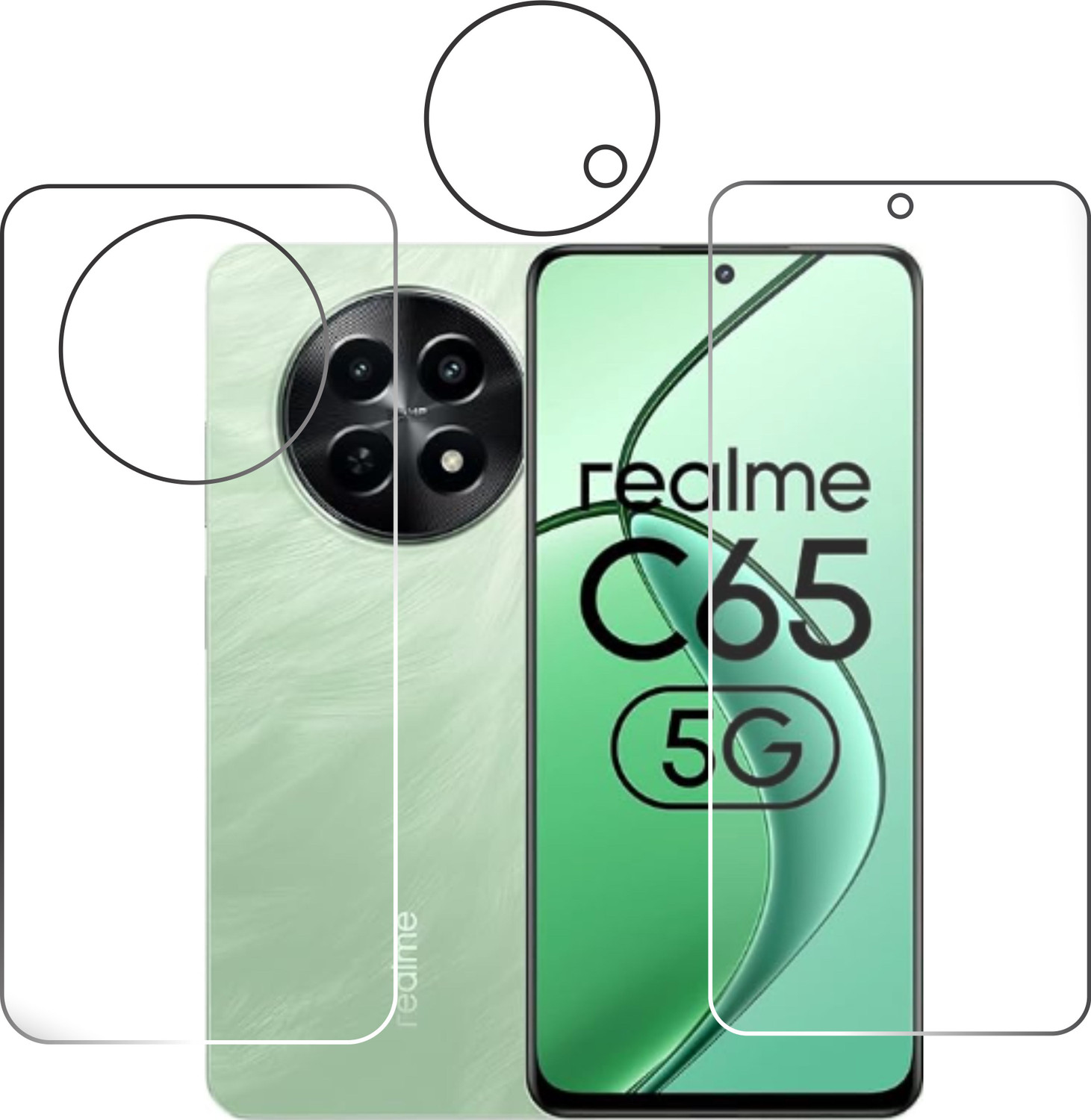 Image of chakoor Front and Back Tempered Glass for Realme C65 5G