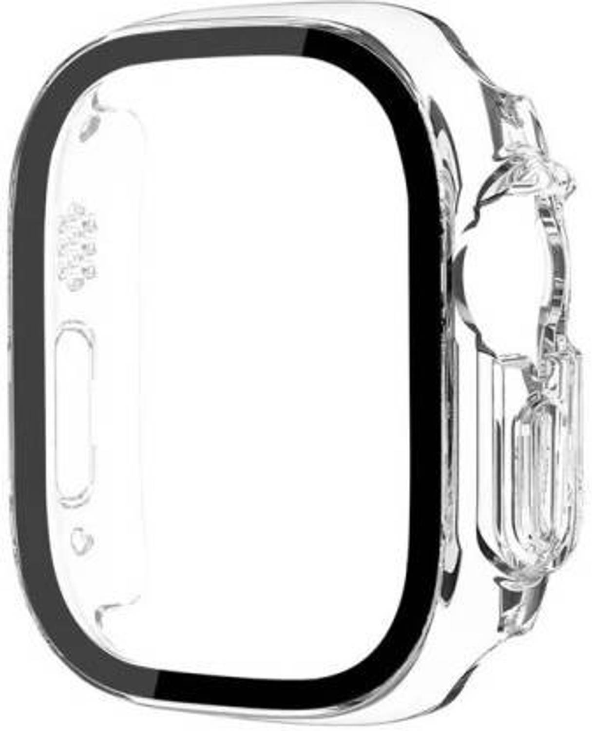 Aenoko Front and Back Screen Guard for 49Mm Ultra Hard Smartwatch Case Compatible With Apple ISmartwatch Series 8 49Mm Ultra Case With Screen Protector Temper Glass (49Mm Ultra Hard Case With Tamperd Glass, Transparent), Plastic Watch Case Cover with Screen Protector Temper Compatible with Apple iWatch 49mm Ultra Series 8 (49MM, Transparent [ Hard CASE ])