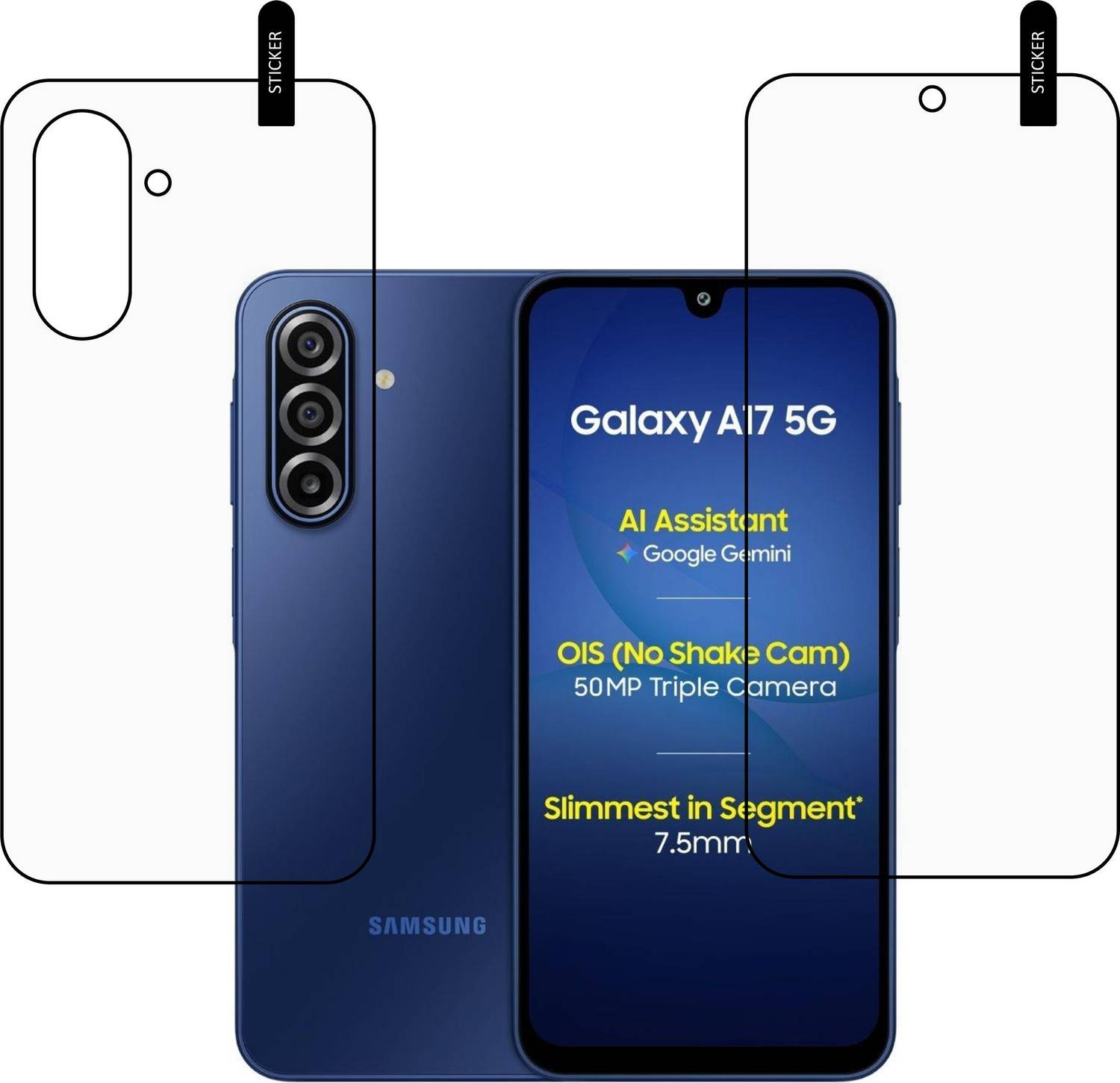 MOBKAVACH Front and Back Tempered Glass for Samsung Galaxy A17 5G