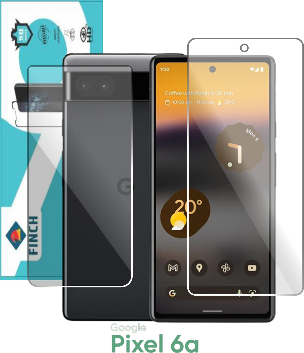 Image of Olonga Front and Back Tempered Glass for GOOGLE PIXEL 6A
