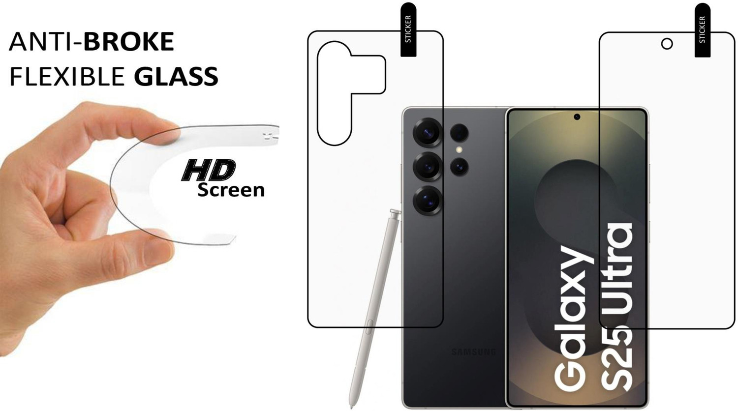 Image of MOBKAVACH Front and Back Tempered Glass for Samsung Galaxy S25 Ultra 5G
