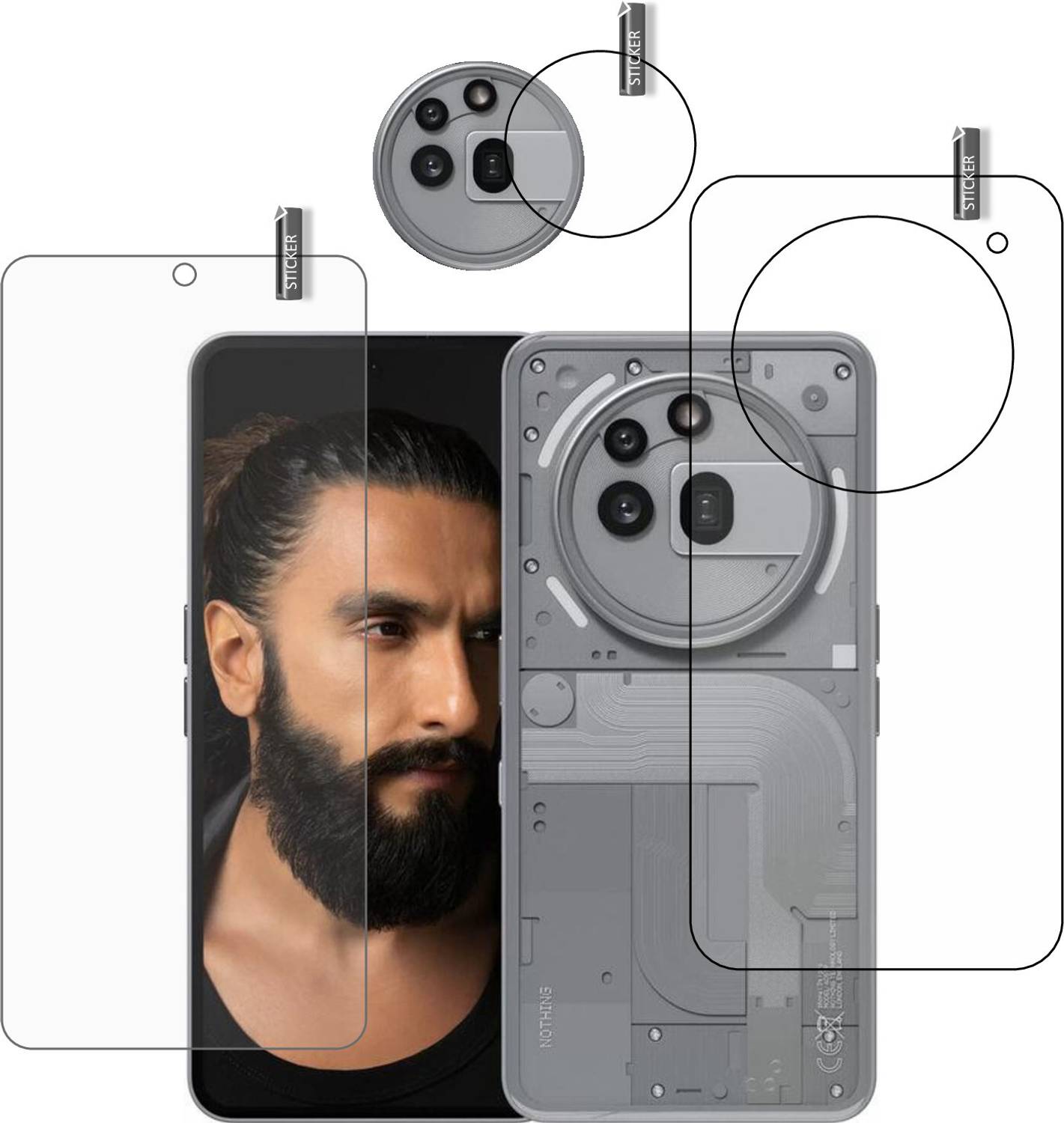 GARUDA GLASS Front and Back Tempered Glass for Nothing phone 3a Pro with camera lens