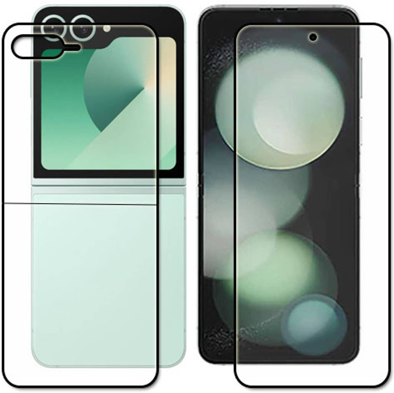 tombik Front and Back Tempered Glass for 2zd-Samsung Galaxy Z Fli