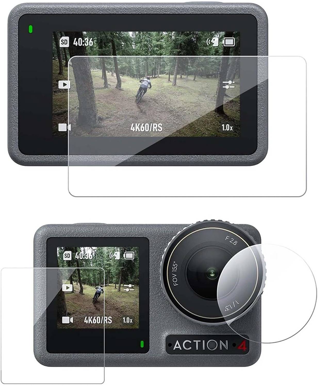 mavicair Front and Back Tempered Glass for DJI Osmo Action 4