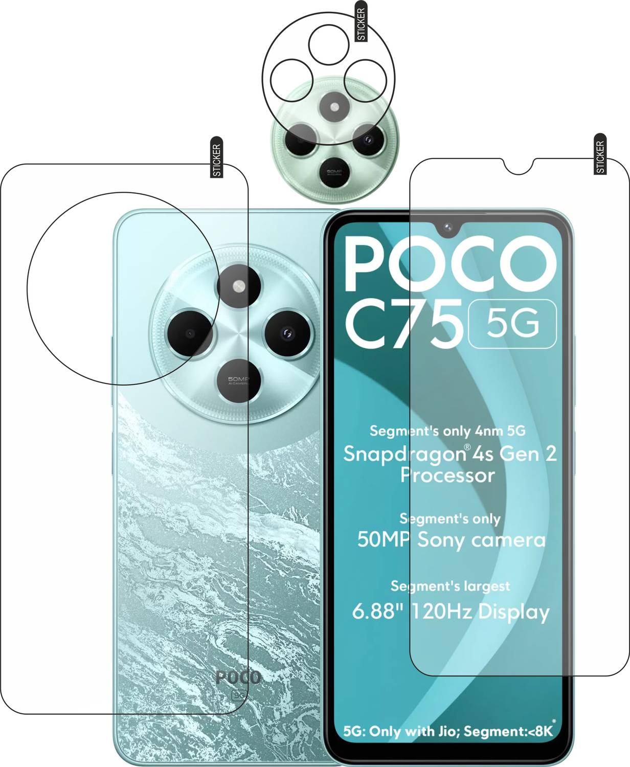 DORADO SHIELD Front and Back Tempered Glass for realme C75 5G