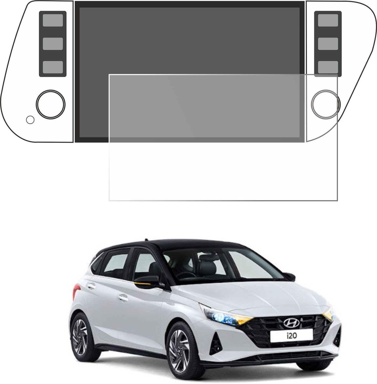 Image of DORADO SHIELD Impossible Screen Guard for Hyundai i20 (8 inch)