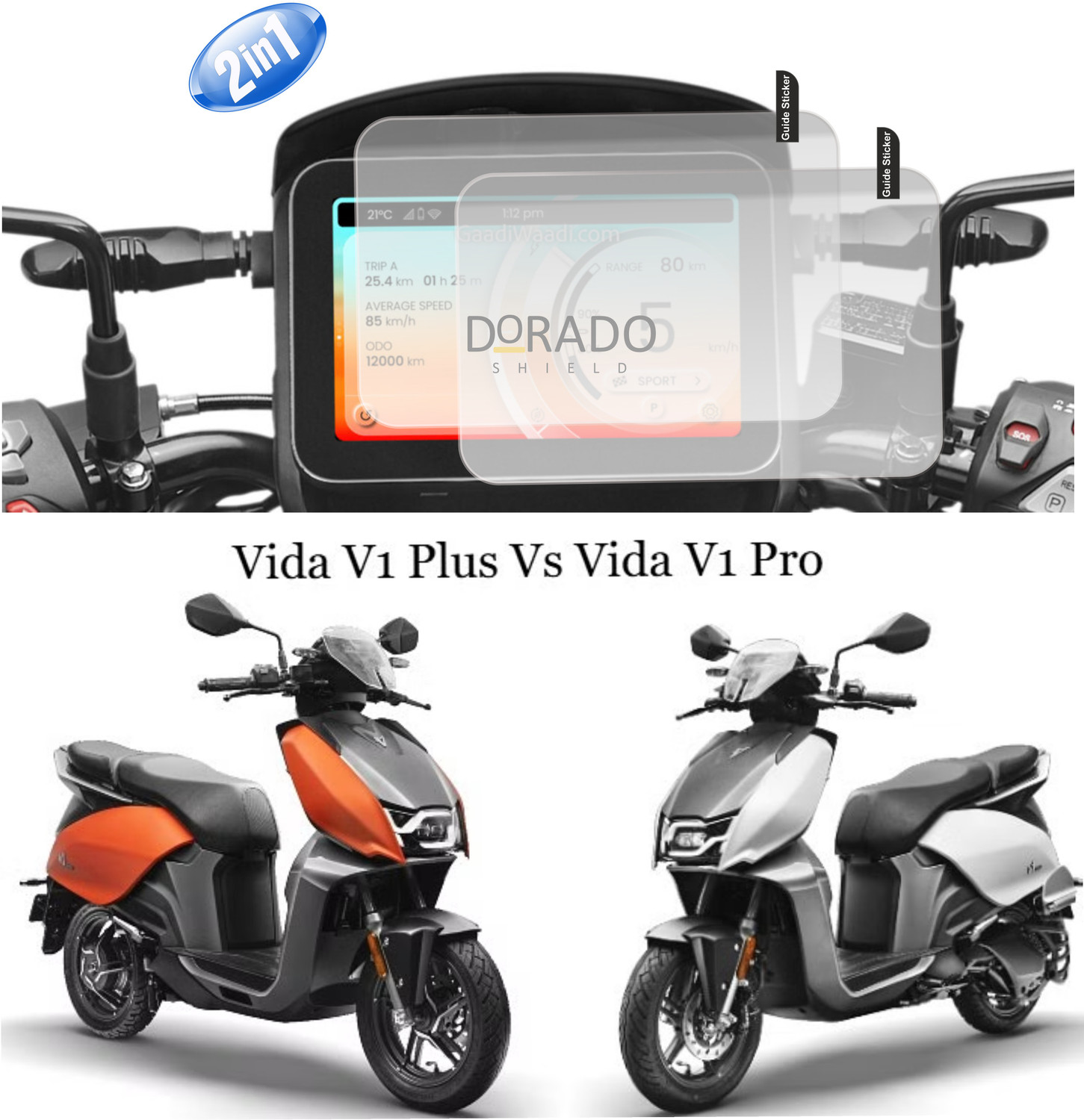 Image of DORADO SHIELD Impossible Screen Guard for hero vida v1 and v1 pro screen guard pack of 2
