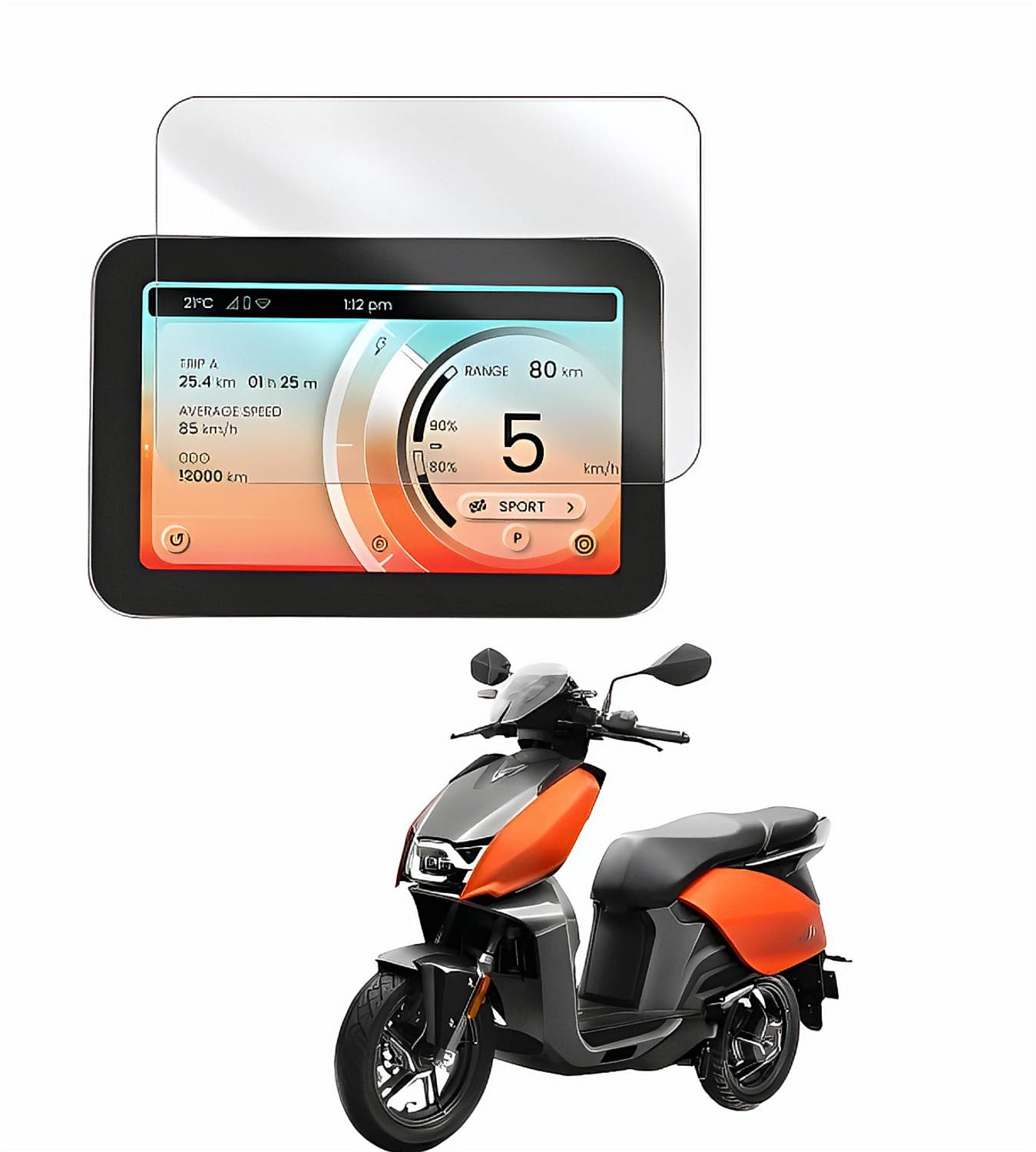 Afpin Impossible Screen Guard for Compatible With HERO VIDA V1 PRO | V1 PLUS 7 INCH Accessories Electric Scooter Digital Console Screen Guard Protector Clear