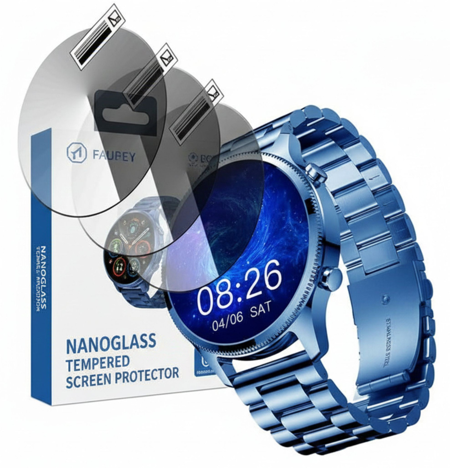 Image of diamondvisions Tempered Glass Guard for Noise Halo Plus Elite, Noise Halo Plus Elite Smartwatch