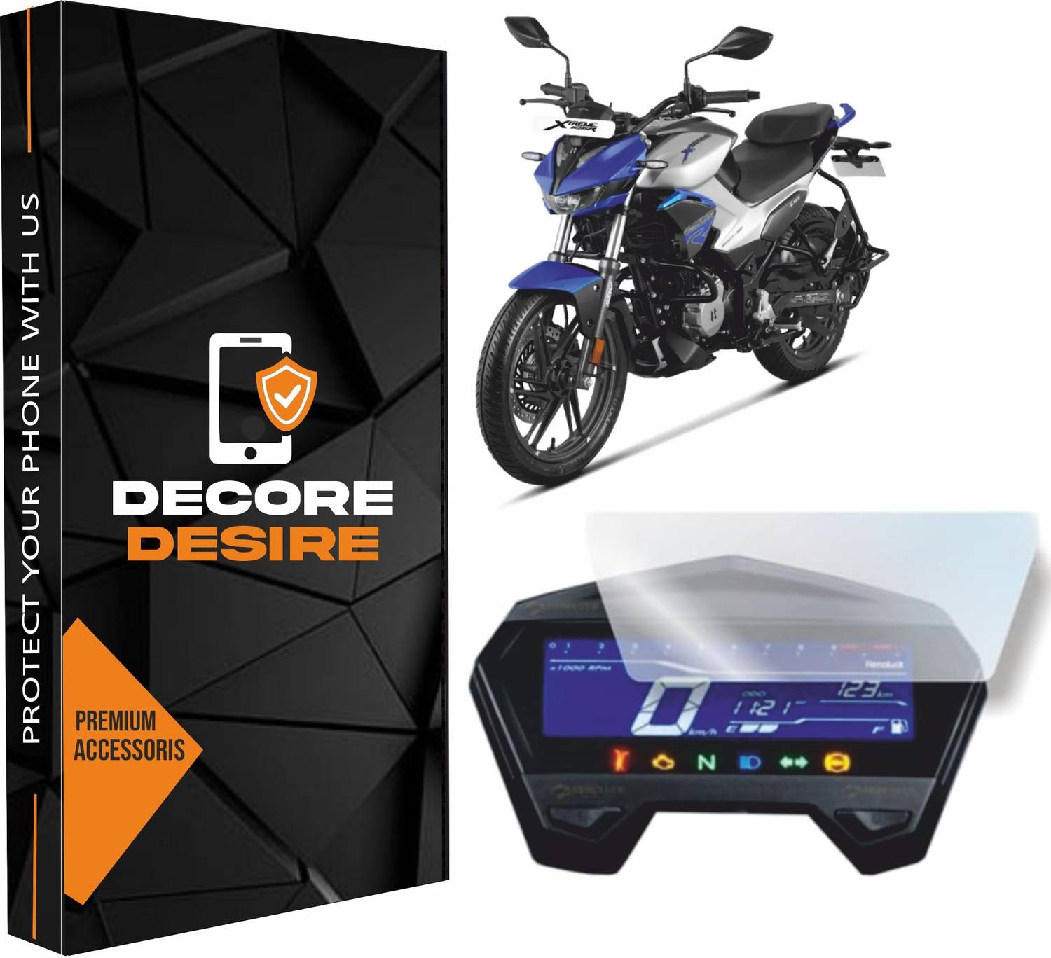 Decore Desire Impossible Screen Guard for Hero Xtreme 125r & 160