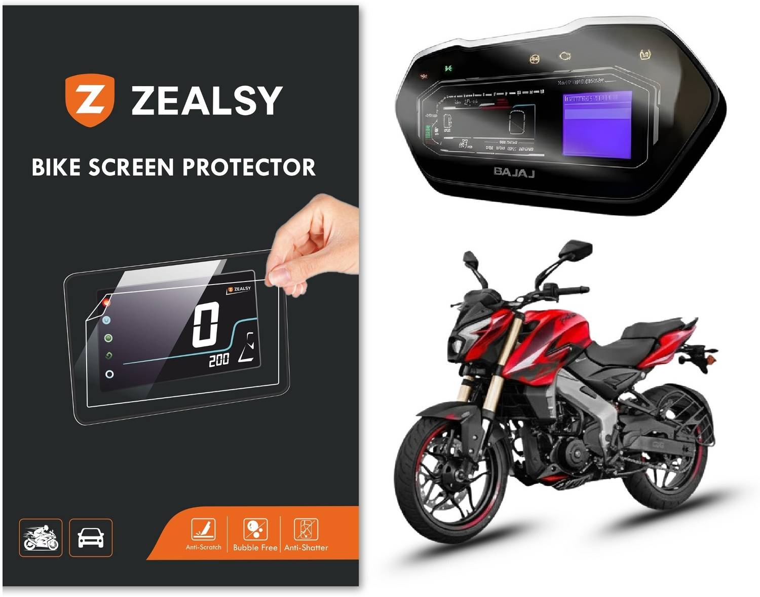 Zealsy Impossible Screen Guard for BAJAJ PULSAR NS 400 Screen Gua