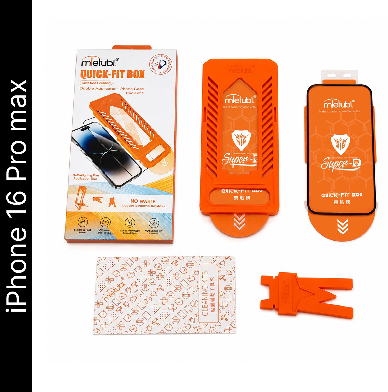 Image of MIETUBL Screen Guard with Applicator Kit for Apple iPhone 16 Pro Max