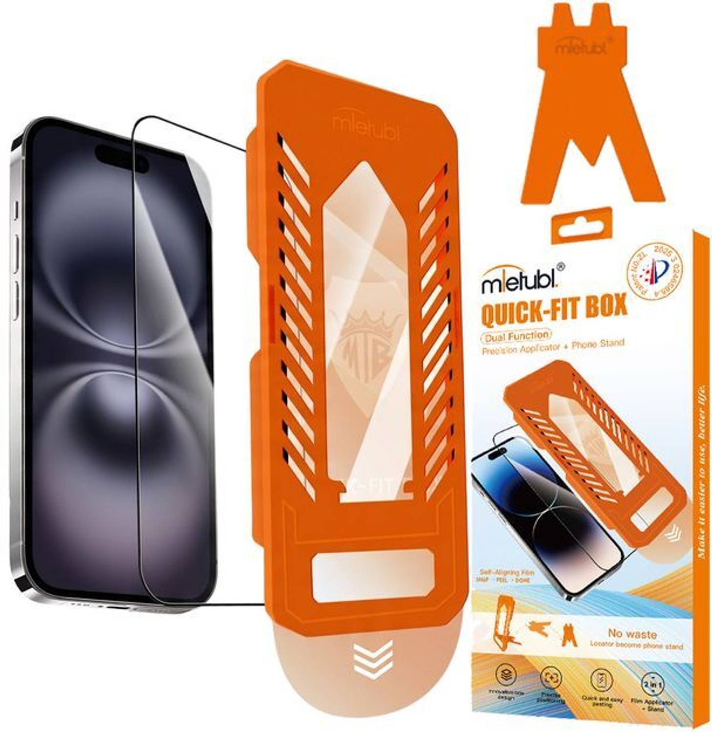 MIETUBL Screen Guard with Applicator Kit for Apple iPhone 16