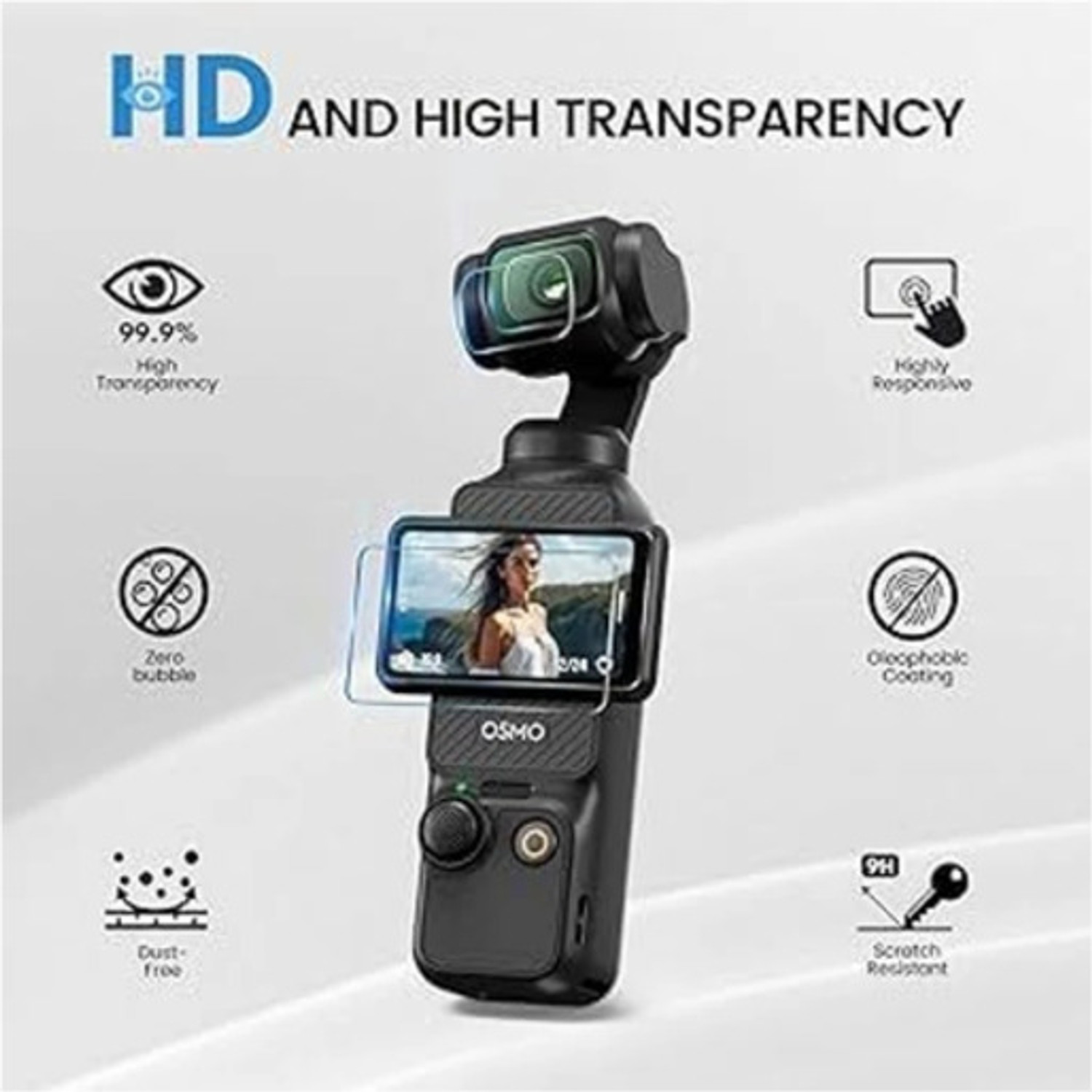 Image of VD Enterprise Impossible Screen Guard for 4K Pockets Vlogging Camera with WiFi, Handheld Video Camcorder with Audio & Video Recording, 330 Rotating Lens, Loop Recording, 1.72inch Touchscreen (CAM38)