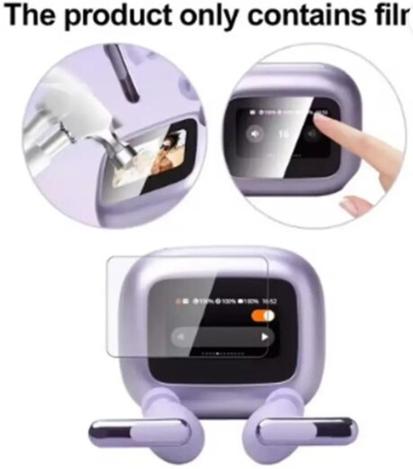 Image of RWT Nano Glass for JBL Live Beam 3 TWS,Hi-Res Audio True ANC Earbuds,Smart Case with Touch Display,48H Playtime,Wireless Charging,6 Mic,Multipoint Connection,Ip55 Proof, Headphones App,Personi-Fi 3.02