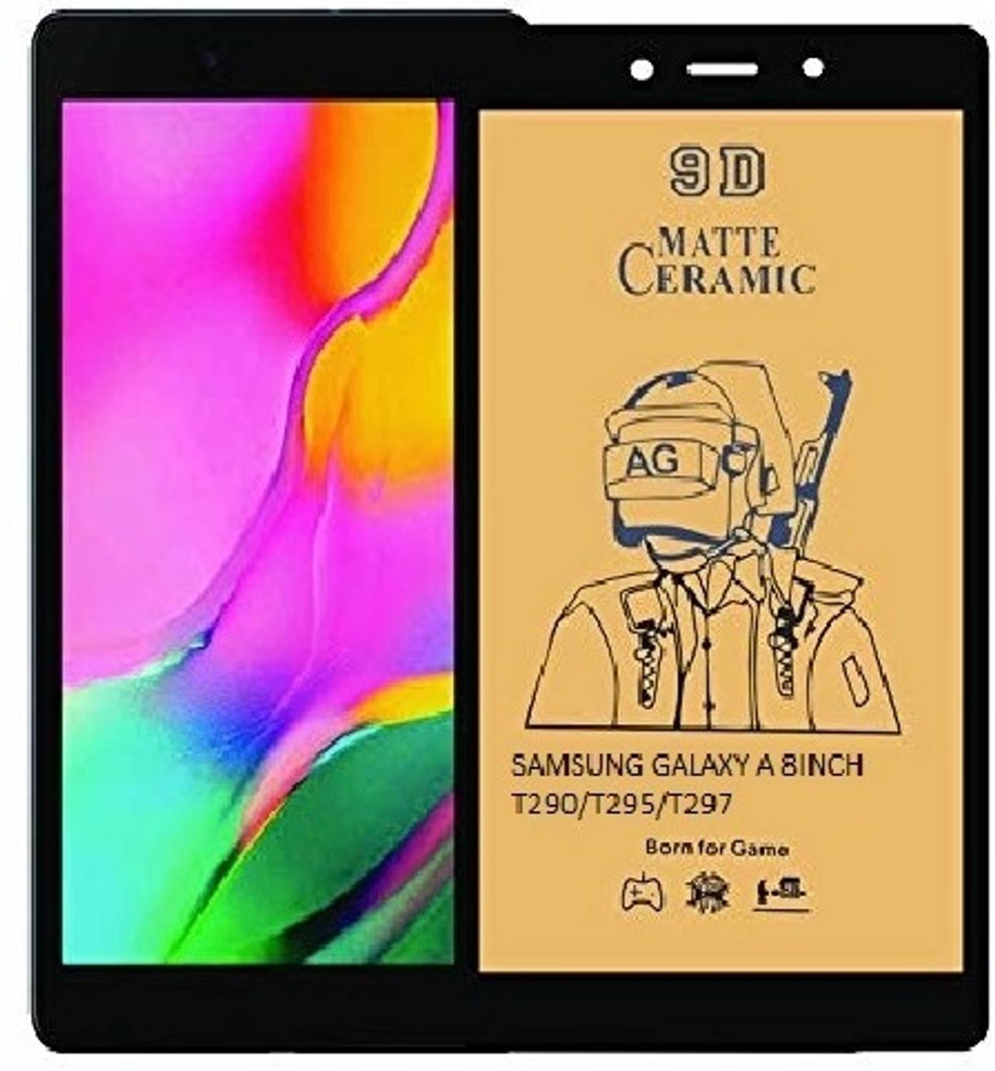 A-Allin1 Nano Glass for Samsung Galaxy Tab A 8 inch T297, Flexible Nano Matte 9H Case Friendly, Edge to Edge Full Front Screen Precise Cutout Bubble