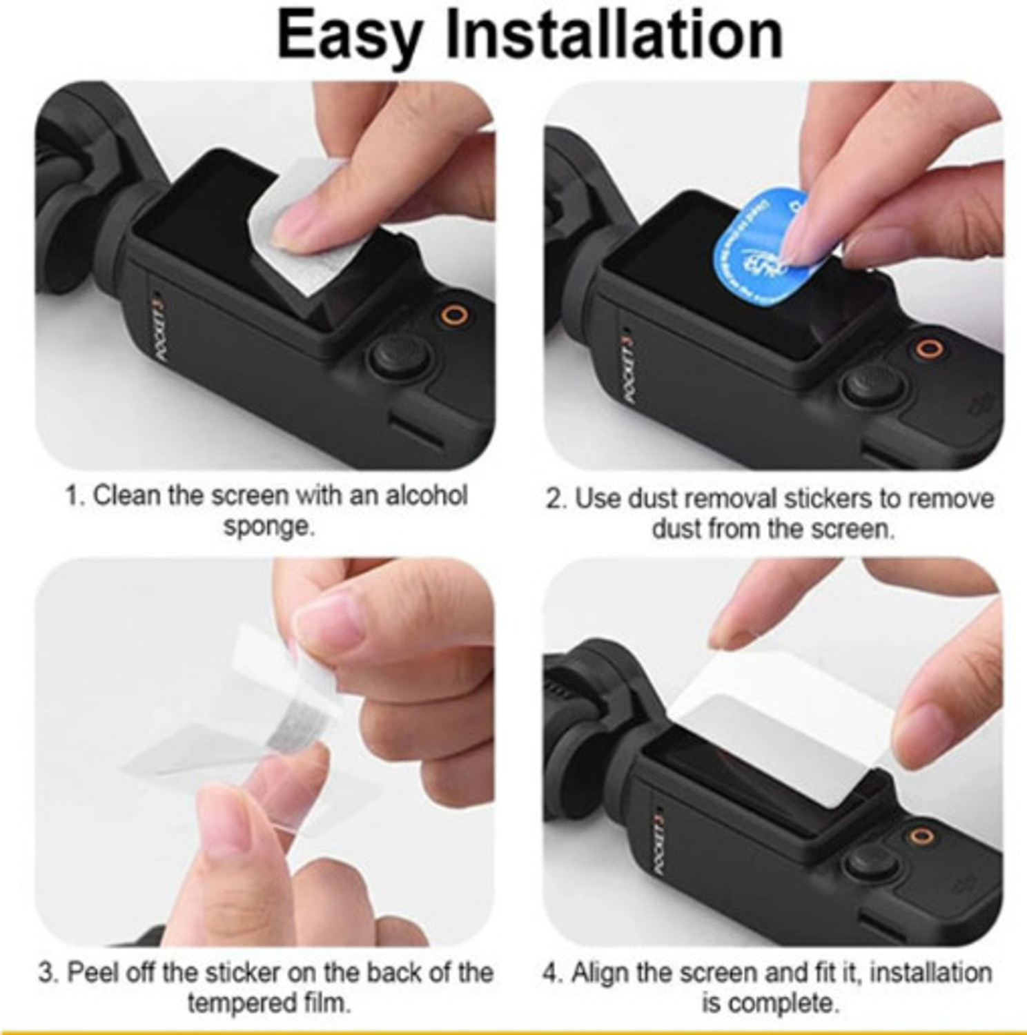 Image of VD Enterprise Impossible Screen Guard for 4K Pockets Vlogging Camera with WiFi, Handheld Video Camcorder with Audio & Video Recording, 330 Rotating Lens, Loop Recording, 1.72inch Touchscreen (CAM38)