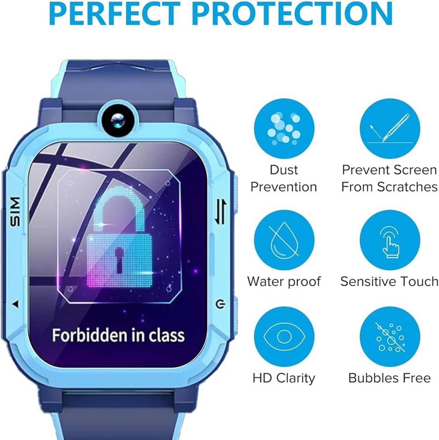 Image of chronix Edge To Edge Tempered Glass for LAGENIO K9 Premium 4G Kids Smartwatch with GPS Tracker, HD Video Calling, SOS Alert & Waterproof.for 3-12 Boys and Girls