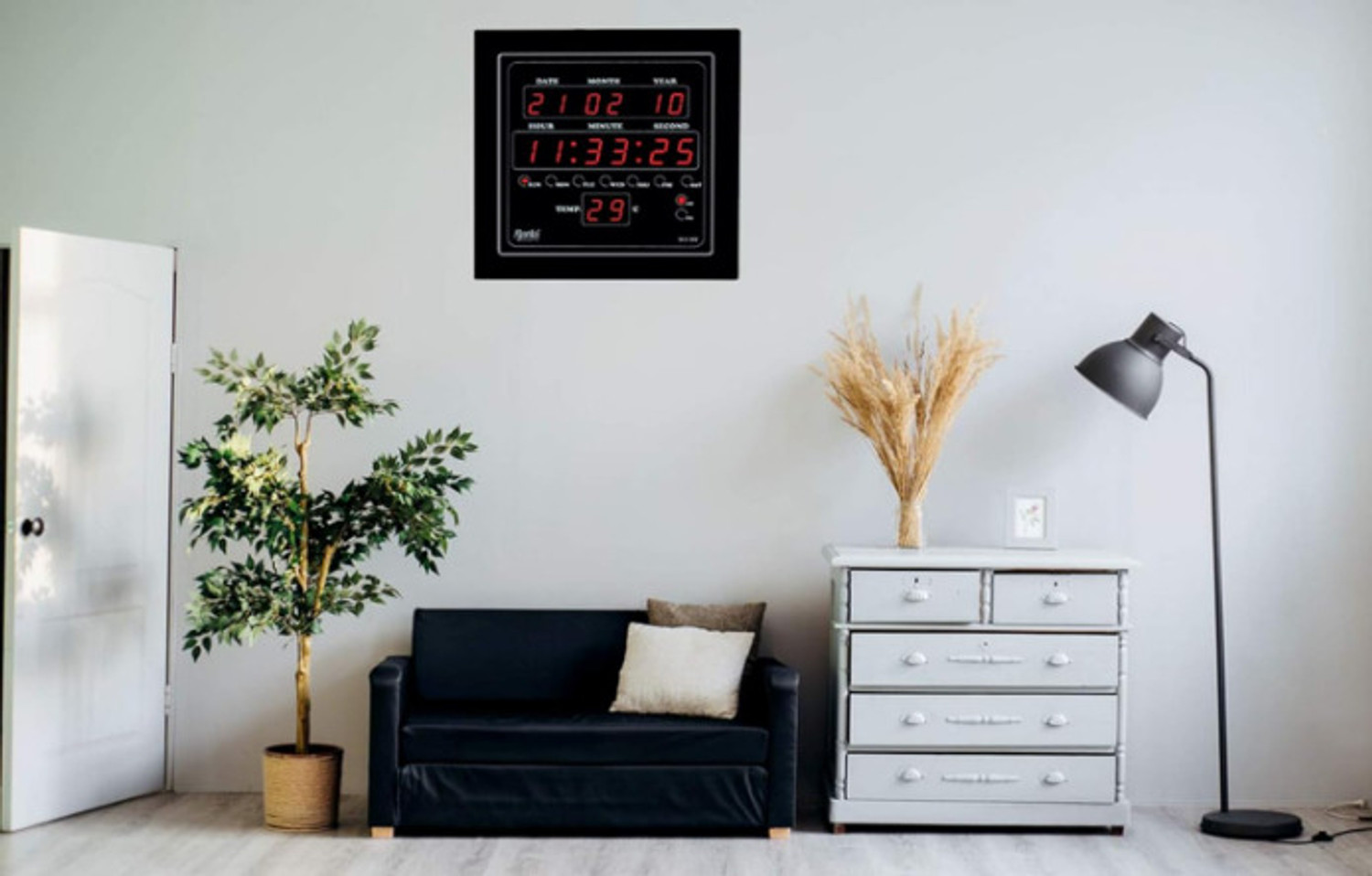 Image of TIMEZONE Nano Glass for Ajanta Quartz Digital Green Led Square Wall Clock Olc - Glass) - Copy (4)