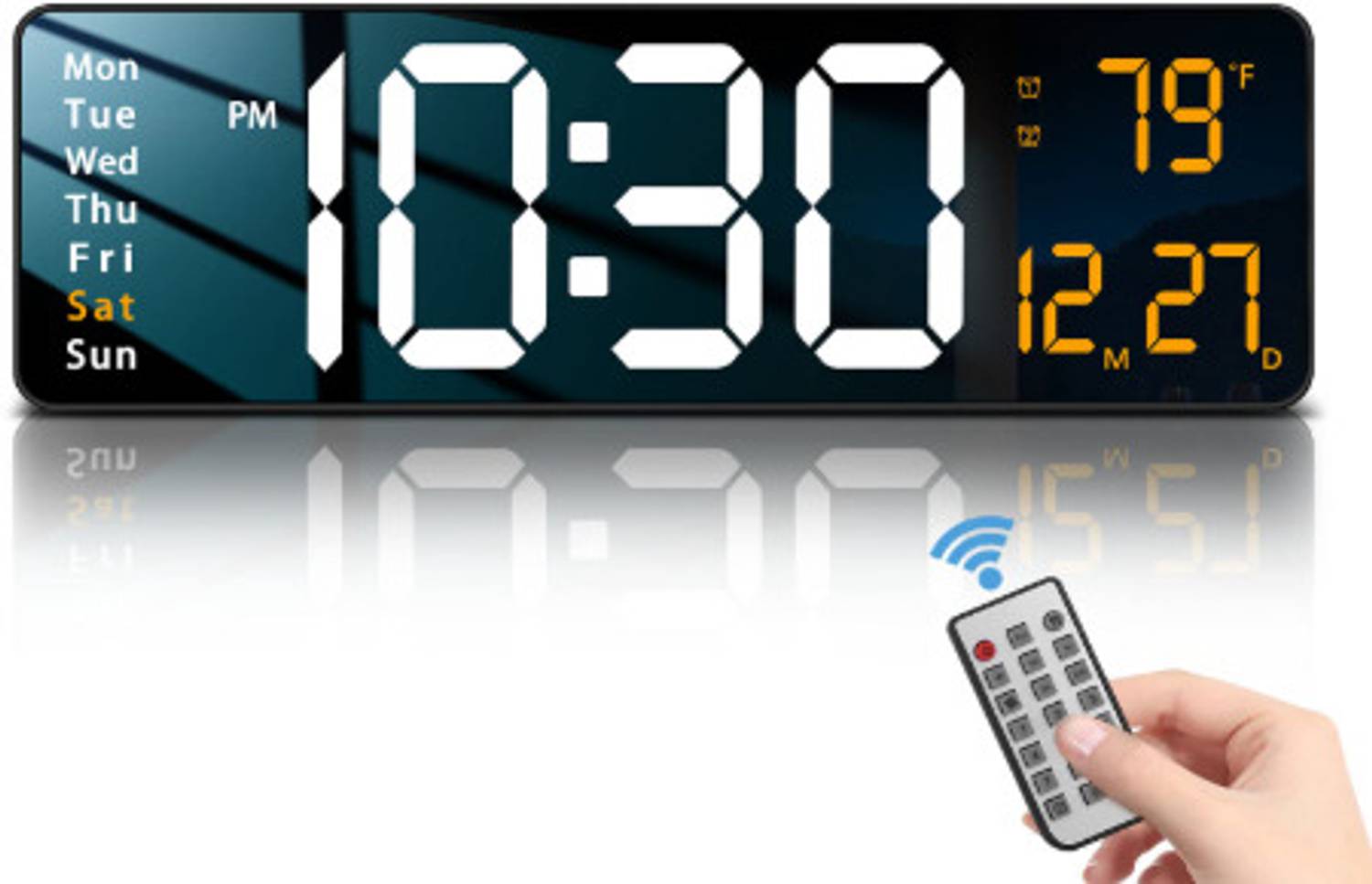 TIMEZONE Nano Glass Digital Wall Clock with Remote - Image 1