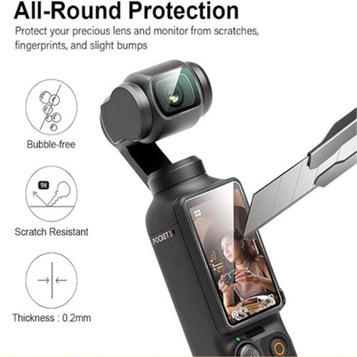 Image of VD Enterprise Impossible Screen Guard for 4K Pockets Vlogging Camera with WiFi, Handheld Video Camcorder with Audio & Video Recording, 330 Rotating Lens, Loop Recording, 1.72inch Touchscreen (CAM38)