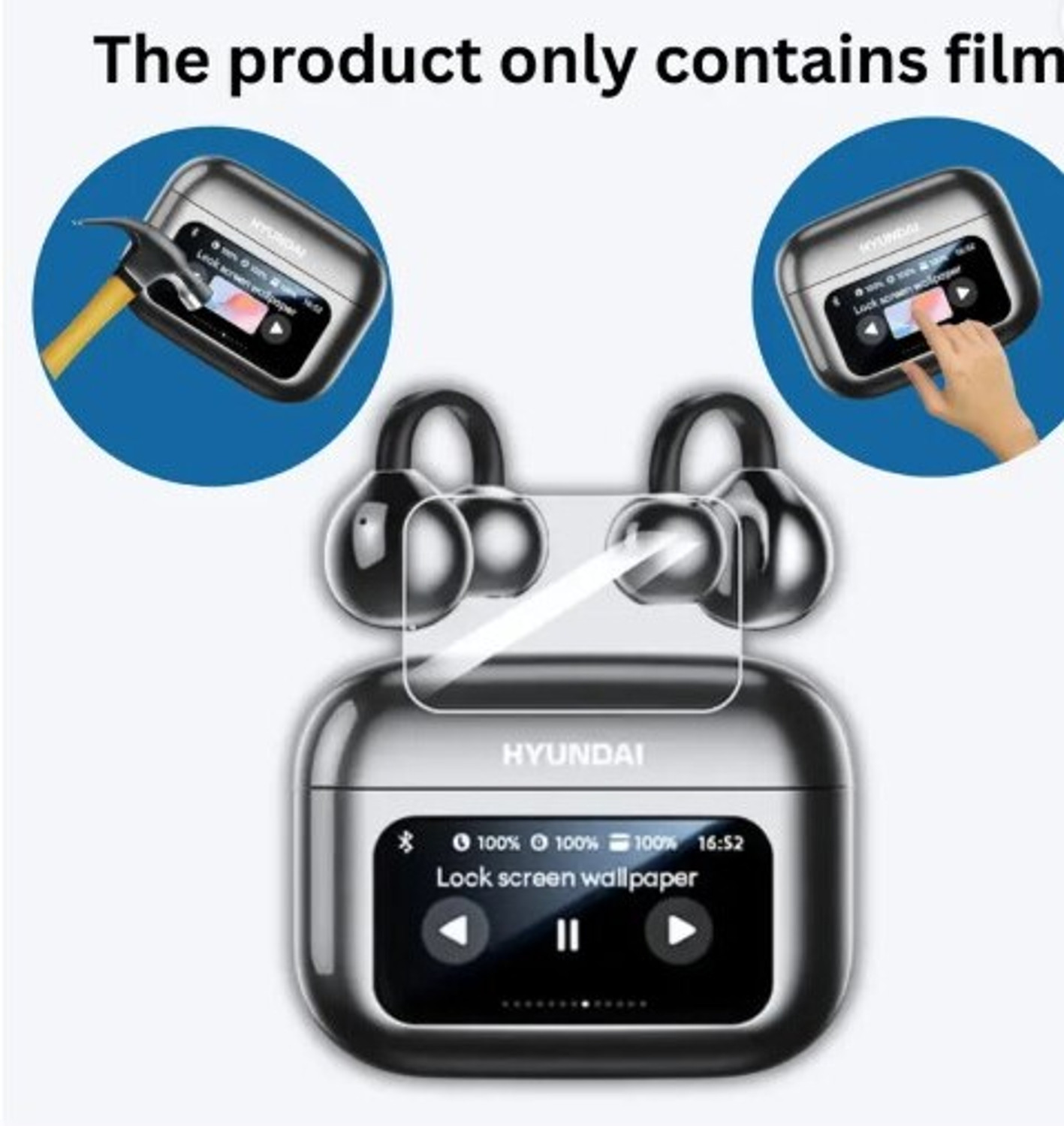 Image of RWT Nano Glass for JBL Live Beam 3 TWS,Hi-Res Audio True ANC Earbuds,Smart Case with Touch Display,48H Playtime,Wireless Charging,6 Mic,Multipoint Connection,Ip55 Proof, Headphones App,Personi-Fi 3.02