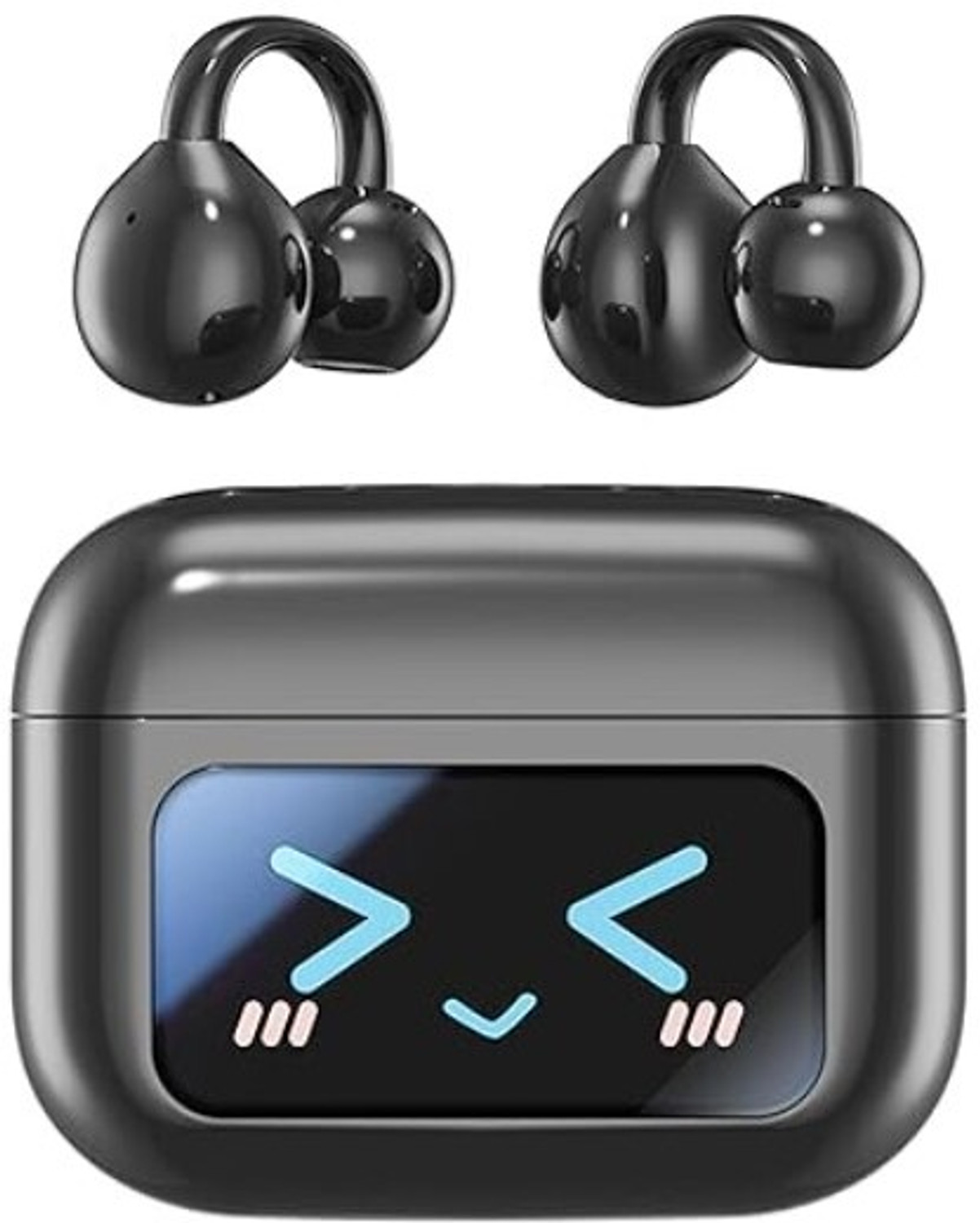 Image of RWT Nano Glass for MAcnas Open Ear Clip Headphones Wireless Earbuds Bluetooth 5.4 Sports Earphones with Wireless LED Touch Screen Waterproof in Ear Earphones for Pad Tablet Laptop AndroidiOS Phones