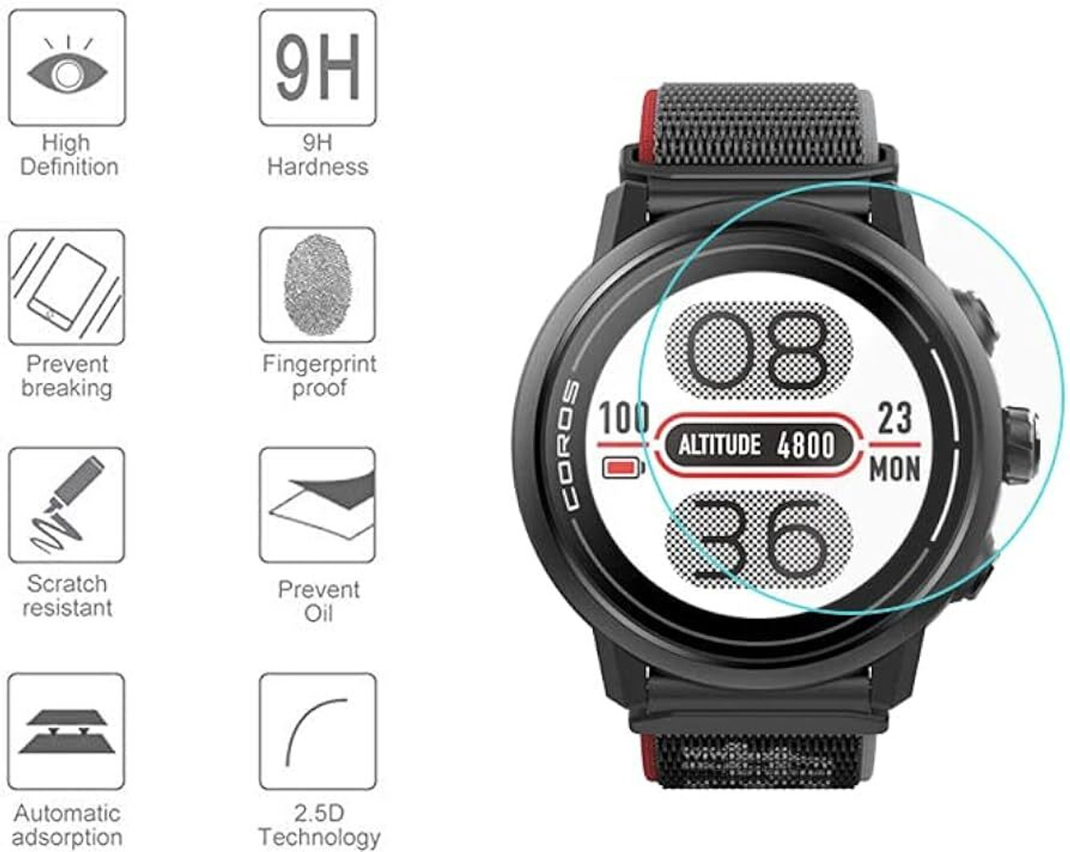 Image of Stylix Edge To Edge Tempered Glass for Titan Quartz Analog Black Dial Stainless Steel Strap Watch .14