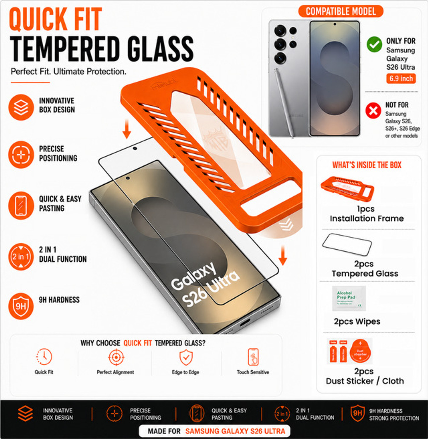Image of MIETUBL Screen Guard with Applicator Kit for Samsung Galaxy S26 Ultra