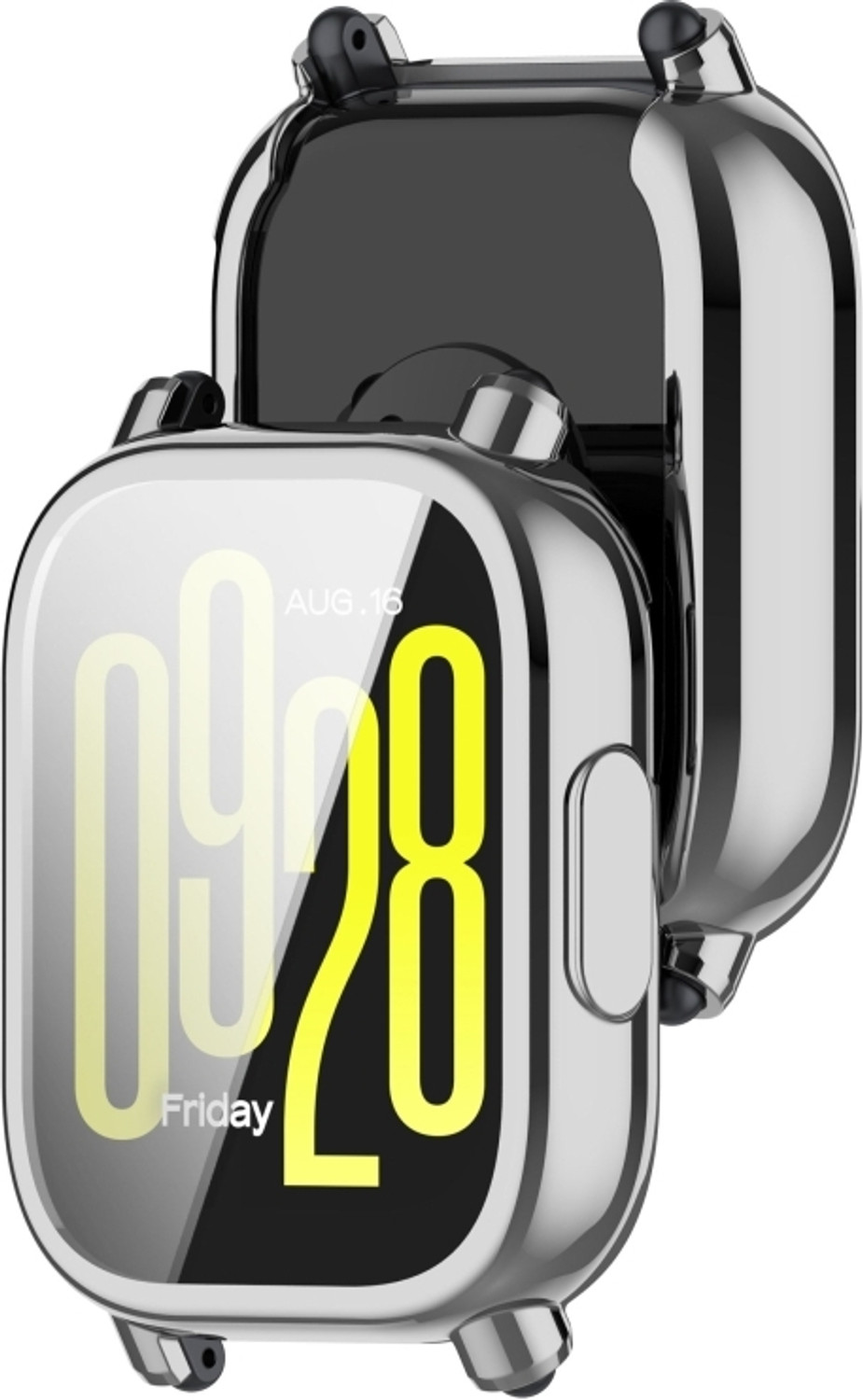 Image of KAZUKI Screen Guard for Redmi Watch 5 Active Electroplated TPU Full Coverage Watch Protective Case (Silver) (Pack of 1)