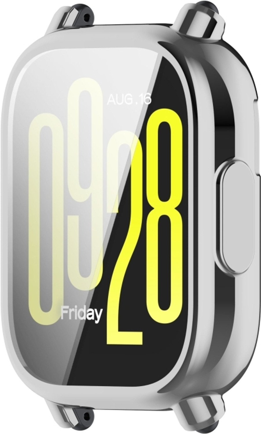 Image of KAZUKI Screen Guard for Redmi Watch 5 Active Electroplated TPU Full Coverage Watch Protective Case (Silver) (Pack of 1)