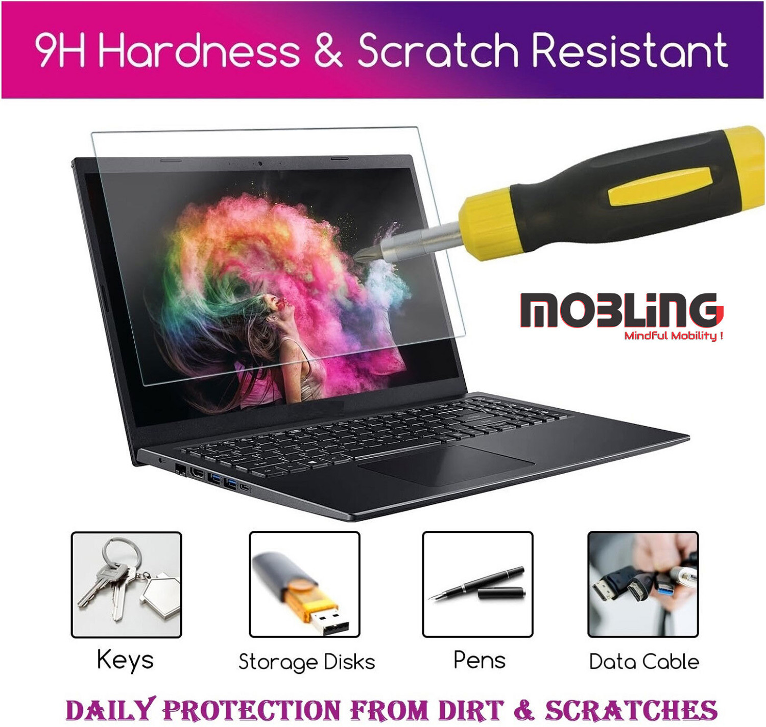 Image of Mobling Screen Guard for Motorola MotoBook 60 Pro Laptop (14 Inch Laptop With Aspect Ratio 16: 10)