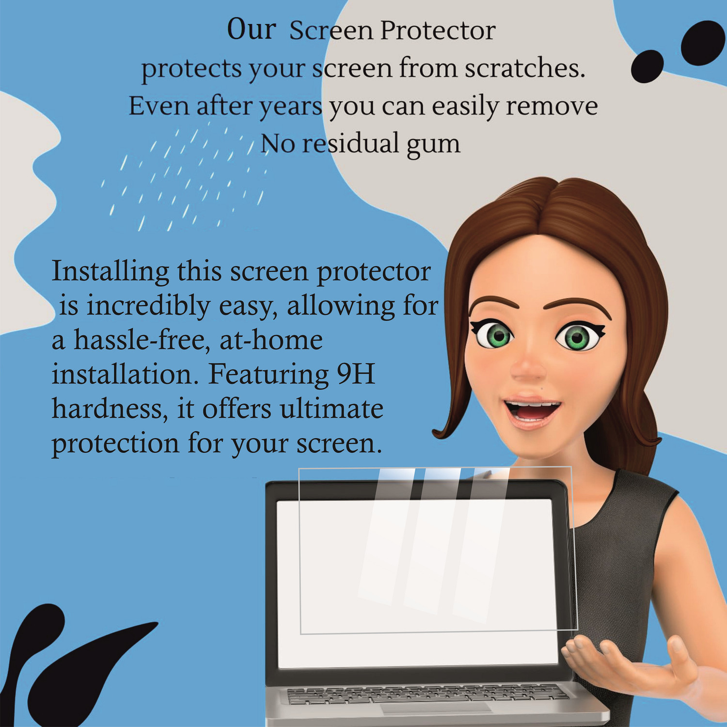 Image of VANTAGEARMOR Edge To Edge Screen Guard for MSI PL62 7RC-060XIN Laptop, 15.6 inch Display Protector, 9H Hardness | 3 Layer Ultra Protection | Perfect Fit | Bubble Free, NOT TEMPERED GLASS