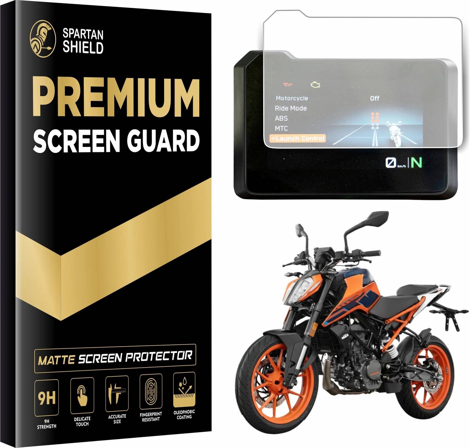 spartan shield Screen Guard for KTM DUKE 200 | MATTE 5 INCH COLOR TFT DISPLAY | Scratch Resistant | Digital Instrument Cluster Accessory | 9H MATT FINISH Protector Duke200[Not Tempered Glass]