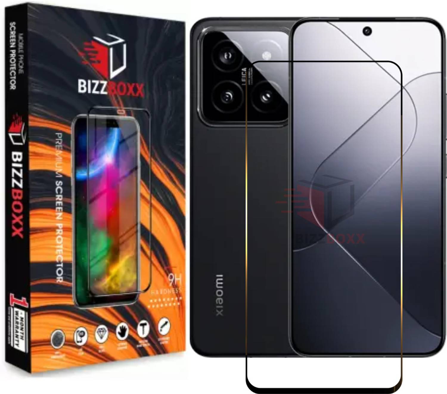 BizzBoxx Screen Guard for Xiaomi 14 5G, Mi 14 5G, Xiaomi 14, Mi14, Xiaomi Mi 14, tempered glass, gorilla glass, screen guard, temper glass