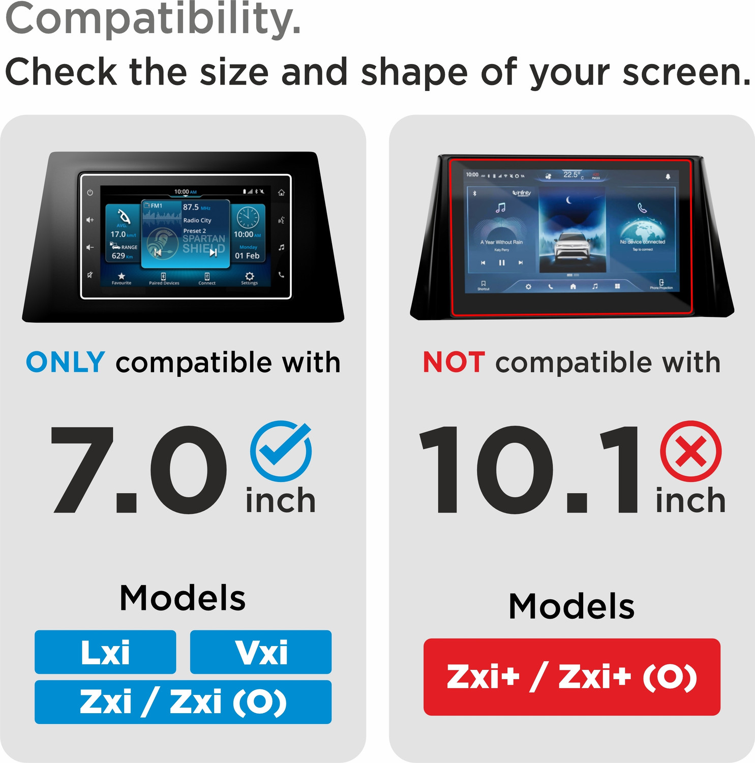 Image of spartan shield Screen Guard for NEW MARUTI SUZUKI VICTORIS 2025+ || 7 INCH INFOTAINMENT PROTECTOR || Lxi, Vxi & Zxi / ZxI(O) || Anti Fingerprint | Scratch Resistant | HD Clarity || CAR Display Accessories for Car LCD Touchscreen [Not Tempered Glass]
