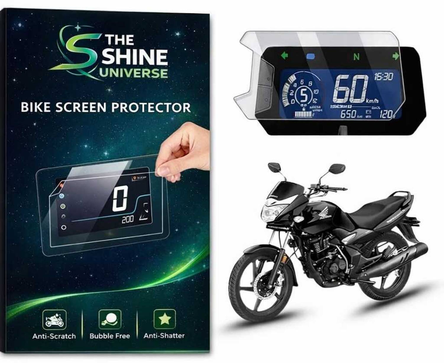 THE SHINE UNIVERSE Screen Guard for HONDA CB UNICORN 160 Bike, 9H TFT Instrument Cluster Protector, Anti Scratch, HD Clarity, Unicorn160 Display Speedometer Console Accessory 2025 [Not Tempered Glass]