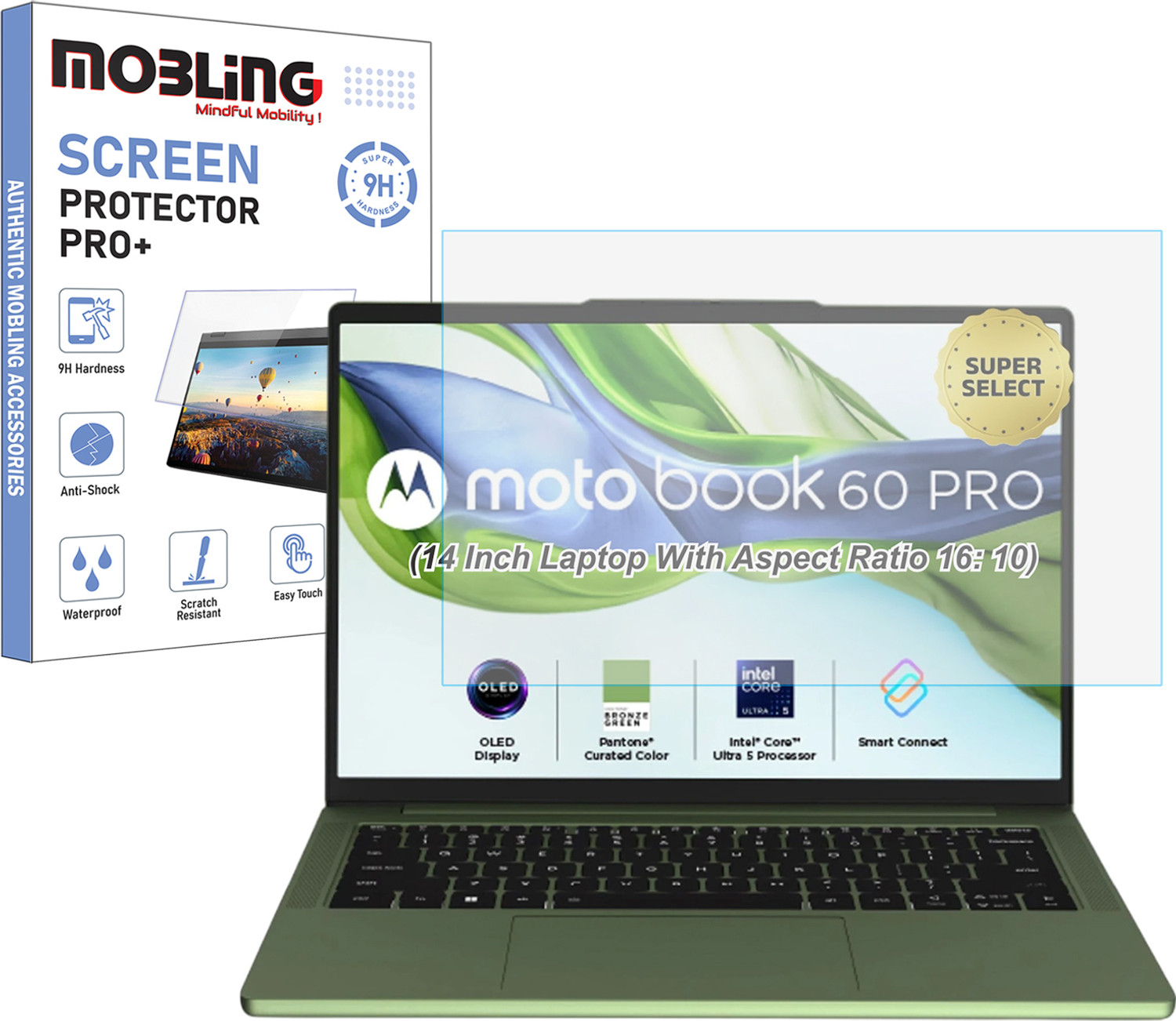 Image of Mobling Screen Guard for Motorola MotoBook 60 Pro Laptop (14 Inch Laptop With Aspect Ratio 16: 10)