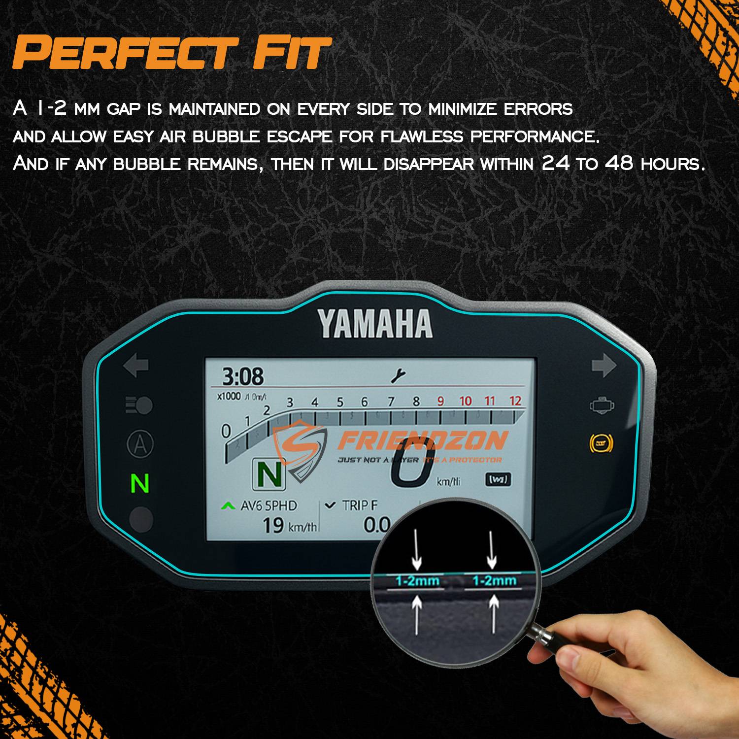 FriendZon Digital Meter Screen Guard for YAMAHA FZ-S Fi HYBRID 2025 - Image 3